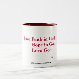 Heb vertrouwen in God Tweekleurige Koffiemok