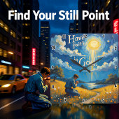 Heb vertrouwen in God Vierkante Klok