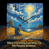 Heb vertrouwen in God Vierkante Klok