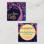 "Heb vertrouwen" Kindness Kaarten Vierkante Visitekaartje (Voorkant / Achterkant)