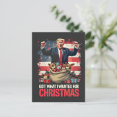 Heb wat ik wilde voor Kerstmis Trump Santa Briefkaart (Staand voorkant)