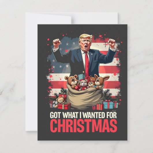 Heb wat ik wilde voor Kerstmis Trump Santa Kaart (Voorkant)