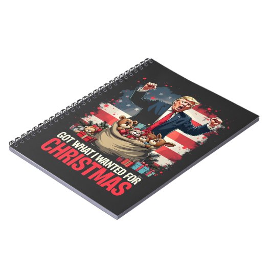 Heb wat ik wilde voor Kerstmis Trump Santa Notitieboek (Linkerzijde)