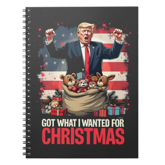 Heb wat ik wilde voor Kerstmis Trump Santa Notitieboek (Voorkant)