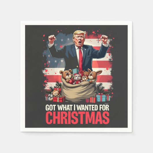 Heb wat ik wilde voor Kerstmis Trump Santa Servet (Voorkant)
