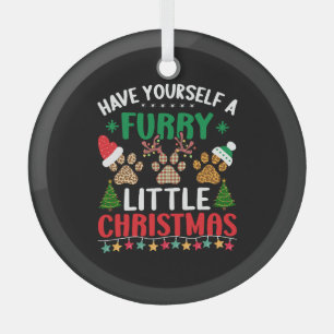 Heb zelf een harig klein kerstfeest glas ornament