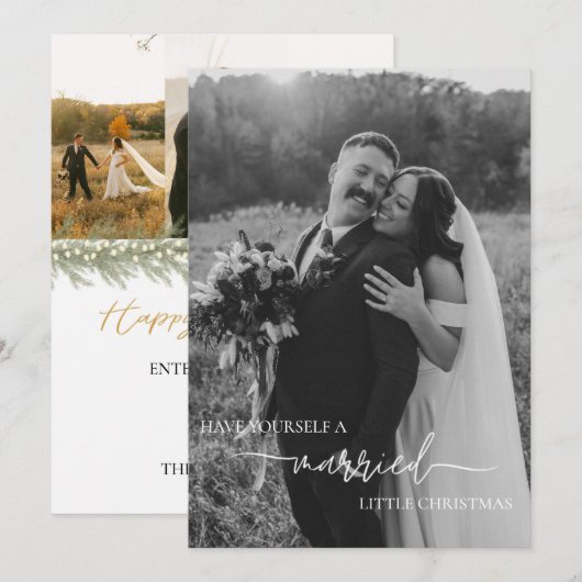 Heb zelf een kleine kerst getrouwd feestdagenkaart (Voorkant / Achterkant)