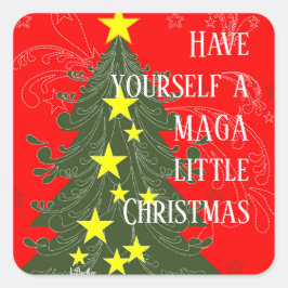Heb zelf een MAGA Little Christmas Patriotic Vierkante Sticker