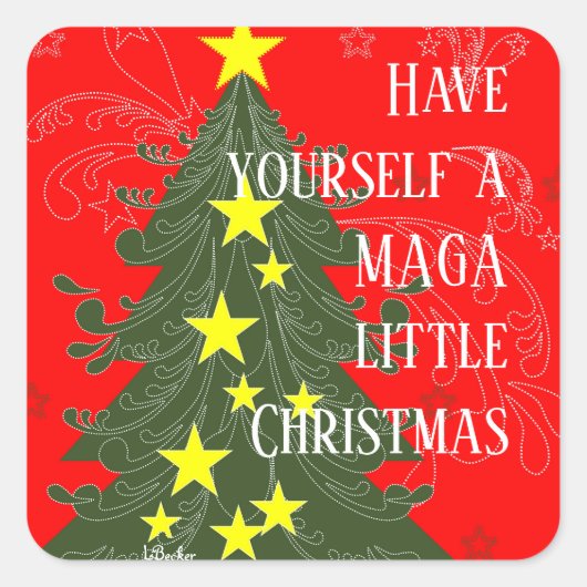 Heb zelf een MAGA Little Christmas Patriotic Vierkante Sticker (Voorkant)