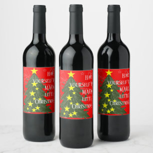Heb zelf een MAGA Little Christmas Patriotic Wijn Etiket
