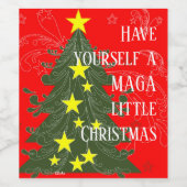 Heb zelf een MAGA Little Christmas Patriotic Wijn Etiket (Enkel label)