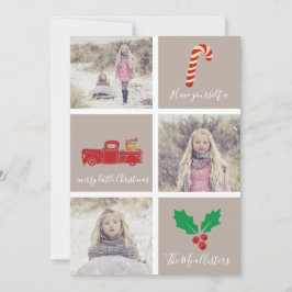 Heb zelf een vrolijk kerstblokfoto feestdagenkaart