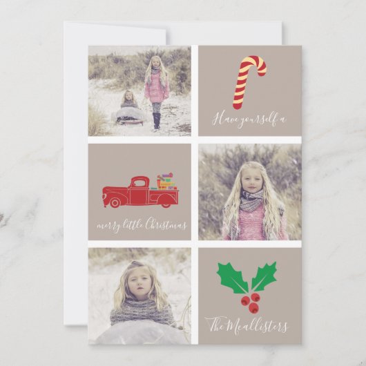 Heb zelf een vrolijk kerstblokfoto feestdagenkaart (Voorkant)