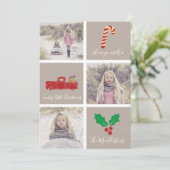 Heb zelf een vrolijk kerstblokfoto feestdagenkaart (Staand voorkant)