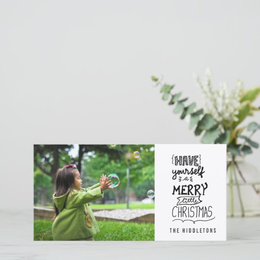 Heb zelf een vrolijk kerstscript feestdagenkaart (Staand voorkant)