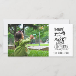 Heb zelf een vrolijk kerstscript feestdagenkaart