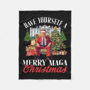Heb zelf een vrolijke mega kerst kerstman grappig  fleece deken