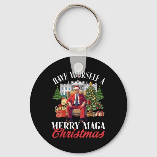 Heb zelf een vrolijke mega kerst kerstman grappig sleutelhanger (Voorkant)
