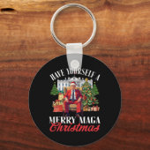 Heb zelf een vrolijke mega kerst kerstman grappig sleutelhanger (Voorkant)