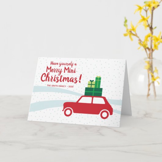 Heb zelf een Vrolijke MiniVakantie van Kerstmis Kaart (Gele Bloem)