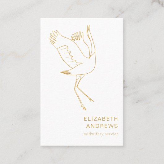 Hebamme, Storch schlicht-moderne Visitenkarte Visitekaartje (Voorkant)