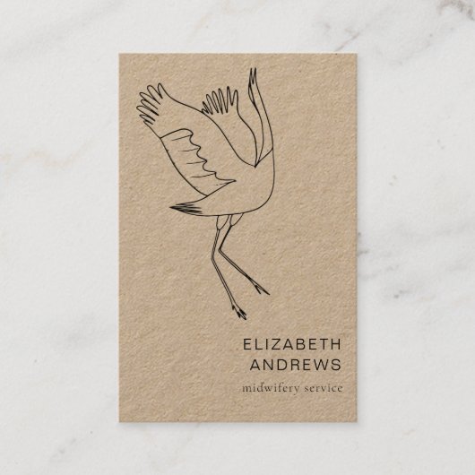 Hebamme, Storch schlicht-moderne Visitenkarte Visitekaartje (Voorkant)