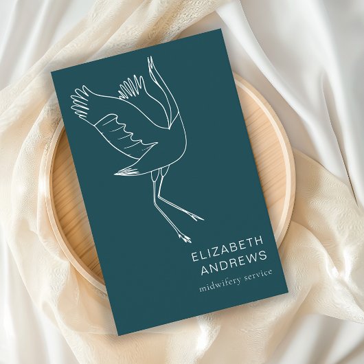 Hebamme, Storch schlicht-moderne Visitenkarte Visitekaartje