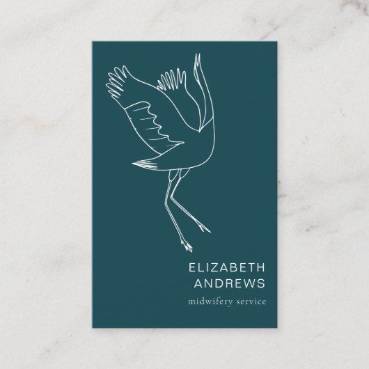 Hebamme, Storch schlicht-moderne Visitenkarte Visitekaartje (Voorkant)