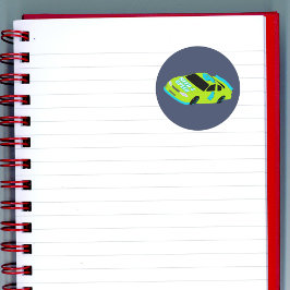 Hebben 4 Snelheid Race Auto Jongens 4e Verjaardags Ronde Sticker