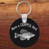 "HEBBEN EEN CRAPPIE DAG" - CRAPPIE VIST SLEUTELHANGER (Voorkant)