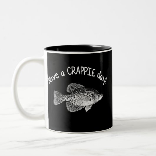 "HEBBEN EEN CRAPPIE DAG" - CRAPPIE VIST TWEEKLEURIGE KOFFIEMOK (Links)