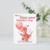 Hebben een Dino-Mite Valentijnsdag Classroom Brief Briefkaart (Staand voorkant)