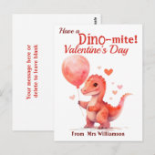 Hebben een Dino-Mite Valentijnsdag Classroom Brief Briefkaart (Voorkant / Achterkant)