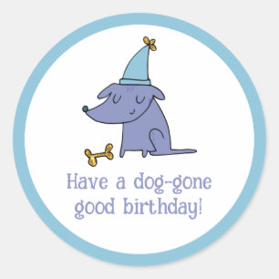 Hebben een Dog Gone Goede Verjaardagshond met Part Ronde Sticker