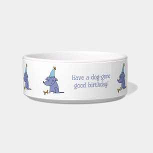 Hebben een Dog Gone Goede Verjaardagshond met Part Voerbakje