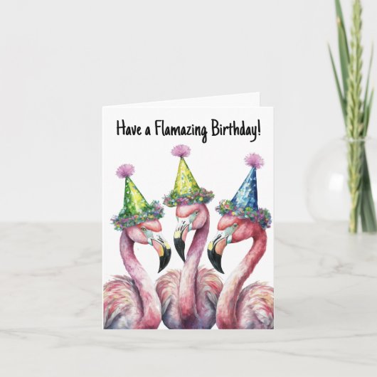 Hebben een Flamazing Birthday Flamingo Kaart (Voorkant)