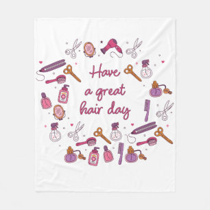 Hebben een geweldige haardag - kapper stylist fleece deken