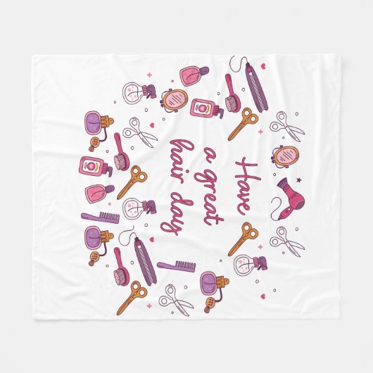 Hebben een geweldige haardag - kapper stylist fleece deken (Voorkant (Horizontaal))