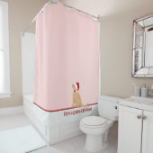 Hebben een gouden kerst douche gordijn (In situ)