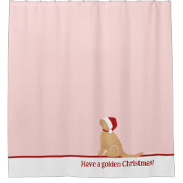 Hebben een gouden kerst douche gordijn