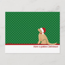 Hebben een gouden kerst groen Briefkaart