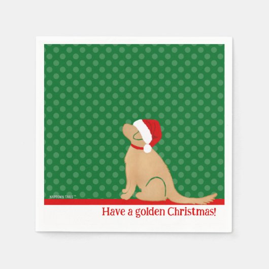 Hebben een gouden kerst groene servetten (Voorkant)