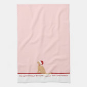 Hebben een gouden Kerstmis Santa Hond Keuken Handd Theedoek (Verticaal)