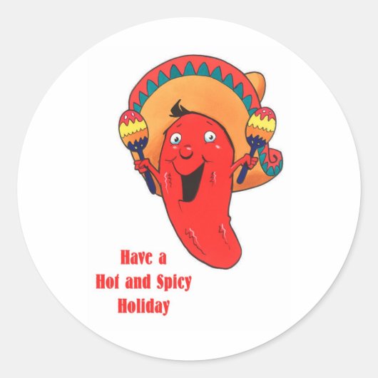 Hebben een Heet en Spicy Kerstmis Ronde Sticker (Voorkant)