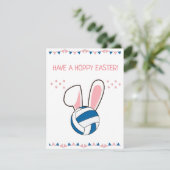 Hebben een Hoppy Easter Volleybal Schattige Bunny  Feestdagenkaart (Staand voorkant)
