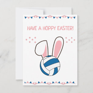 Hebben een Hoppy Easter Volleybal Schattige Bunny  Feestdagenkaart