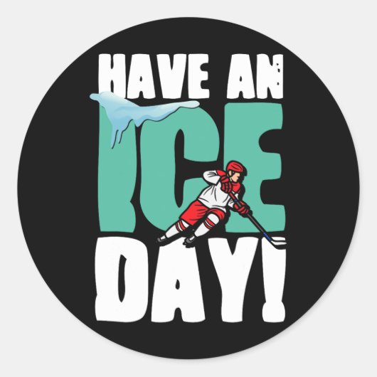 Hebben een ijsdag wintersport ijshockey puck st ronde sticker (Voorkant)