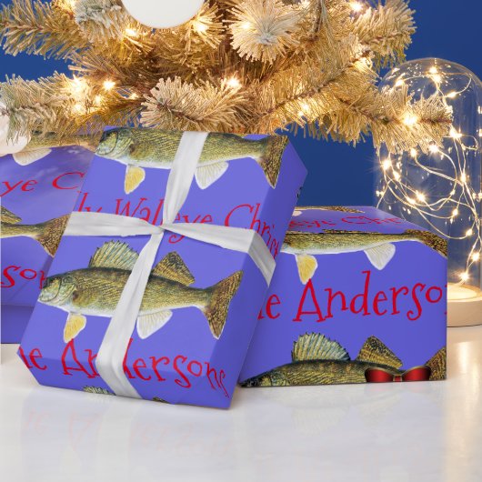 "Hebben een Jolly Walleye Christmas" Walleye Pike Cadeaupapier (Feestdagen)