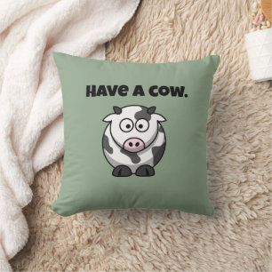 Hebben een Koe, Funny Dairy Koe Cartoon Pun Design Kussen