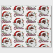 Hebben een melanine kerst zwart sinterklaas cadeaupapier (Vlak)